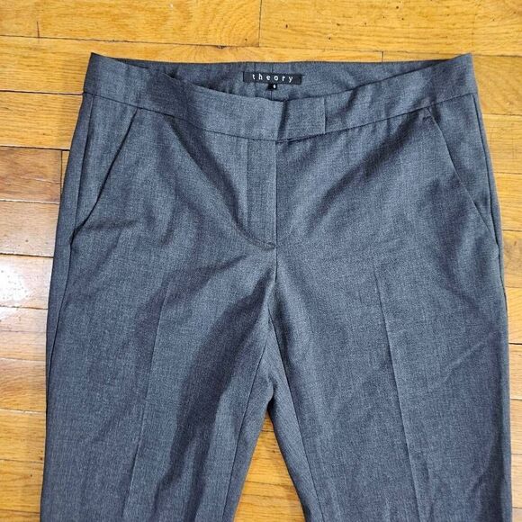 NWT Theory Women's Wool Pants Size 6 Gray Trousers Pockets Dress Pants - Picture 2 of 10